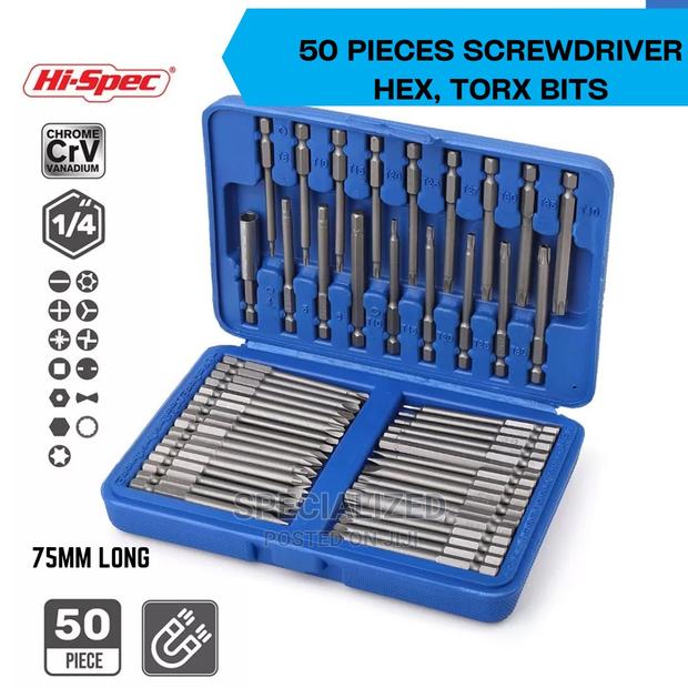 50 Piece Hex, Star, Torx Extra Long Screwdriver Bits - main view