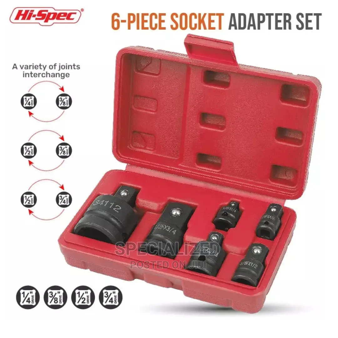 6 Piece Socket Adapter Toolset for Ratchets and Wrenches