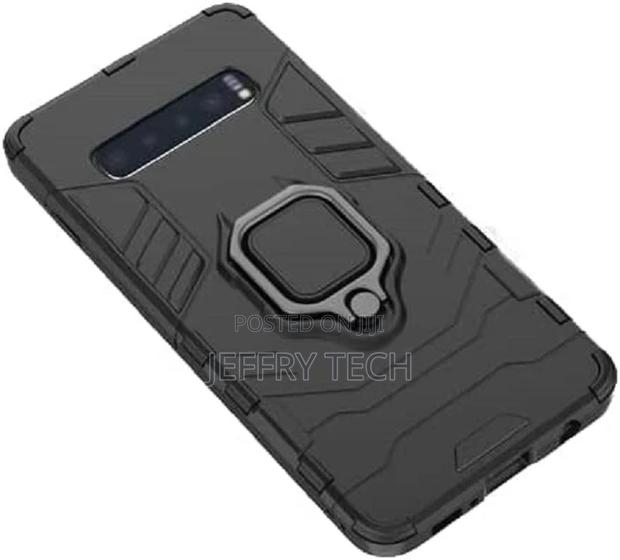 Samsung S10 Plus, Hard Back Kickstand Cover With Metal Finge