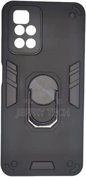 Hard Back Cover With Metal Ring for Redmi 10 2021 - Black