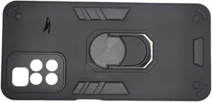 Hard Back Cover With Metal Ring for Redmi 10 2021 - Black