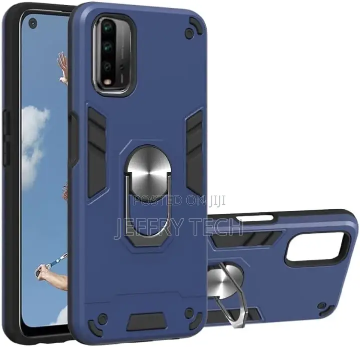 Hard Back Cover With Metal Finger Ring for Xiaomi Redmi 9T