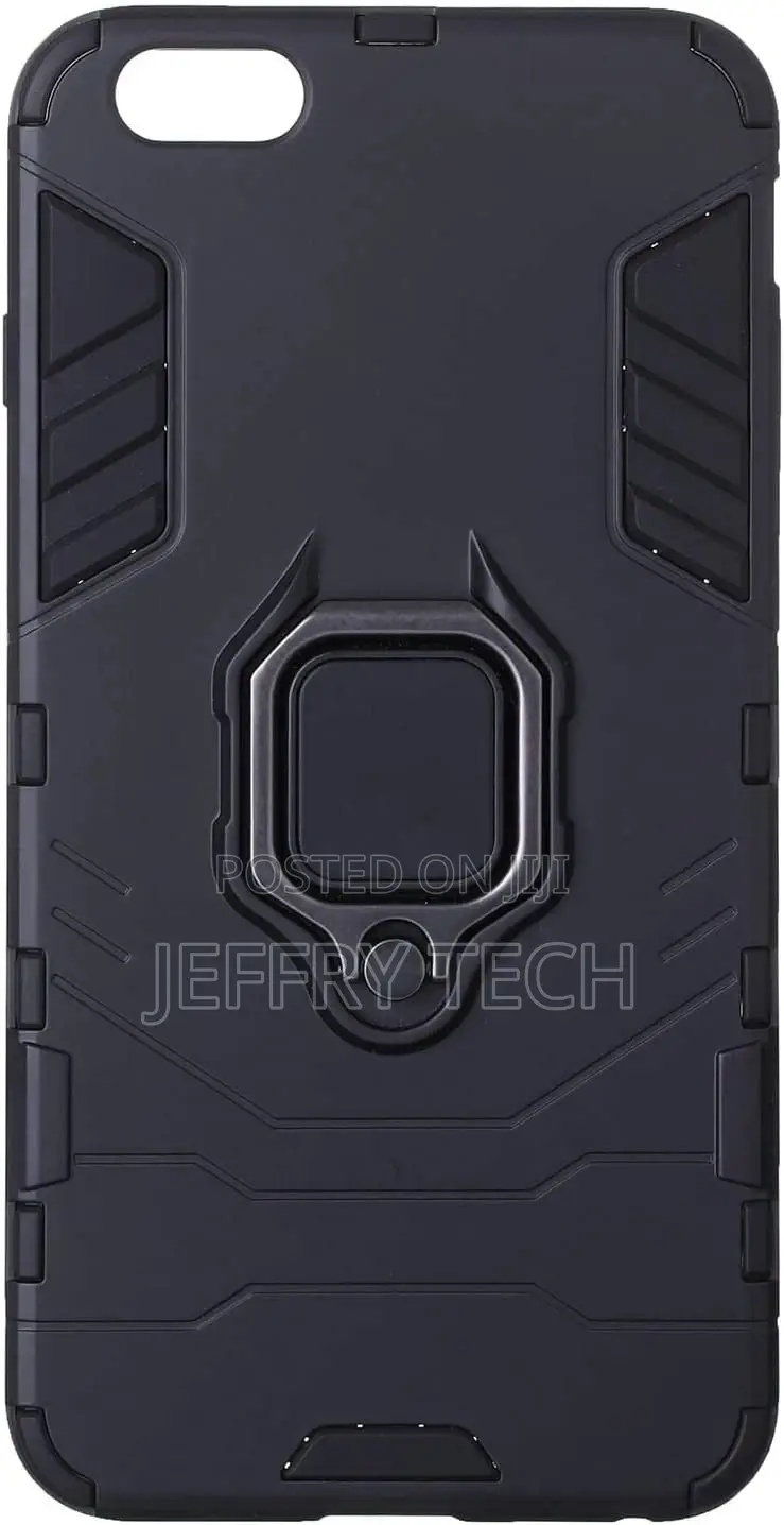 Back Cover With Metal Ring for Apple iPhone 6 Plus - Black