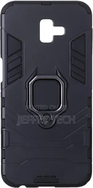 Back Cover With Metal Ring for Samsung Galaxy J6 Plus - Bla