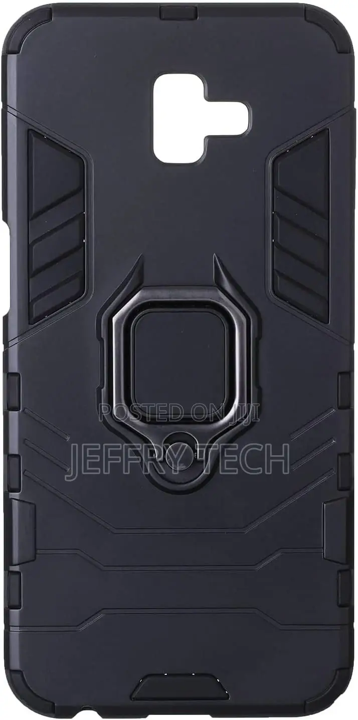 Back Cover With Metal Ring for Samsung Galaxy J6 Plus - Bla