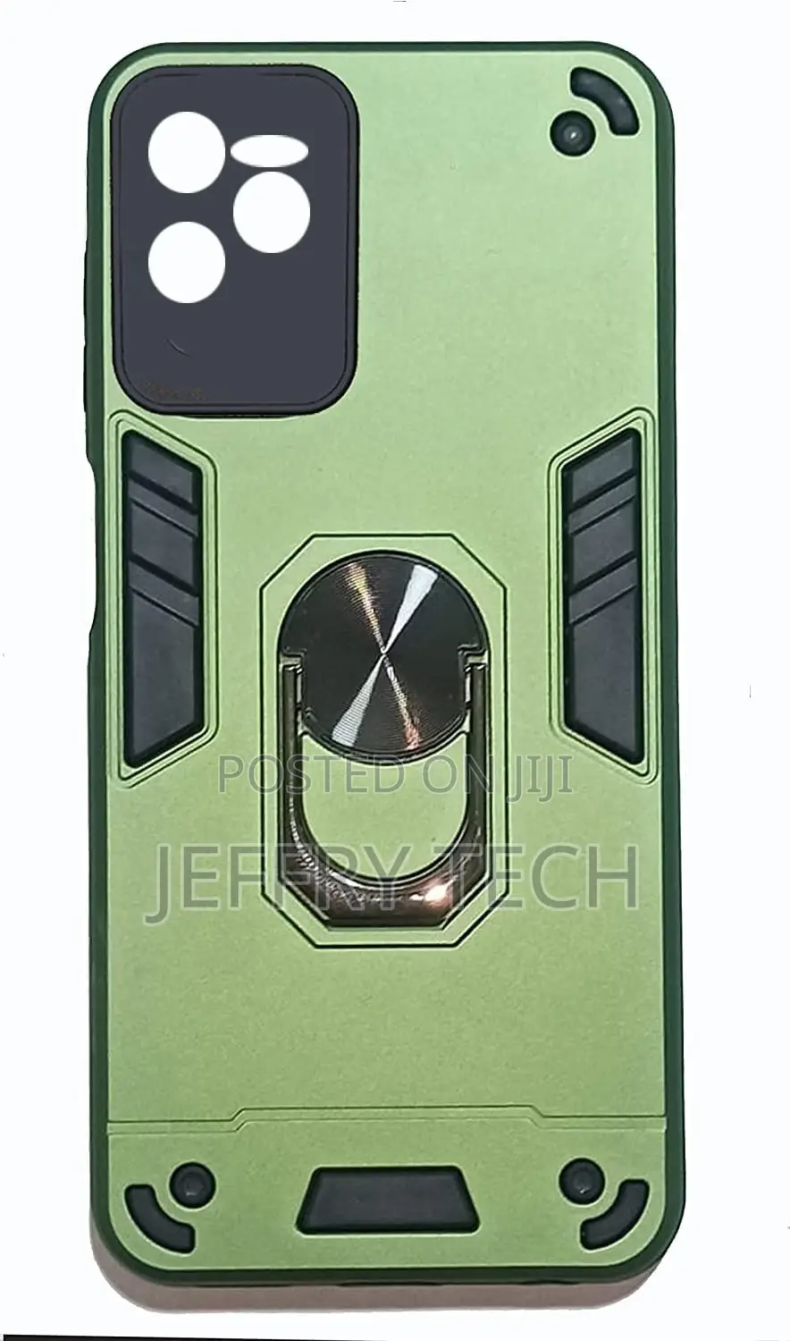 Metal Ring Shockproof Cover for Oppo Relmi C35 (Green)