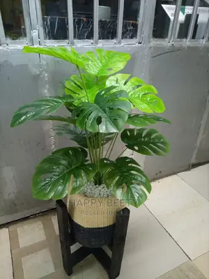 Artificial Plants With Kyondo and Plant Stand