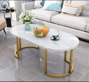 *Marble Effect Pattern Wooden Coffee Table*