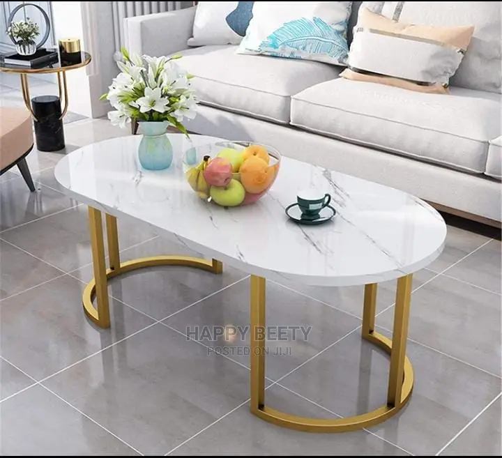 *Marble Effect Pattern Wooden Coffee Table*