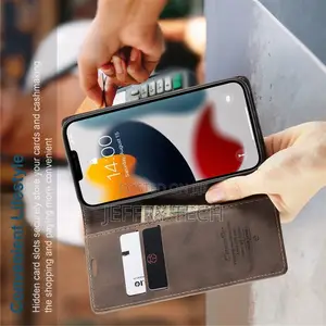 For iPhone 14 Pro Phone Case , Magnetic Leather Flip Wallet