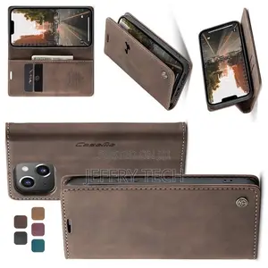 Caseme iPhone 14 Wallet Kickstand Magnetic Case Coffee
