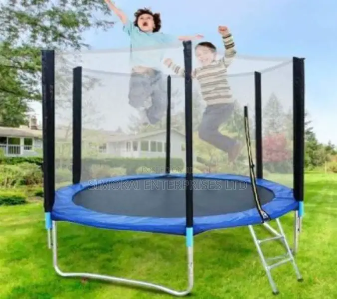 Round Trampoline With Safety Enclosure And Ladder