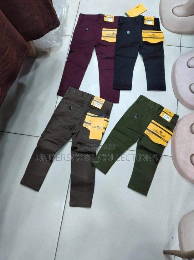Boys High Quality Soft Khaki Trousers