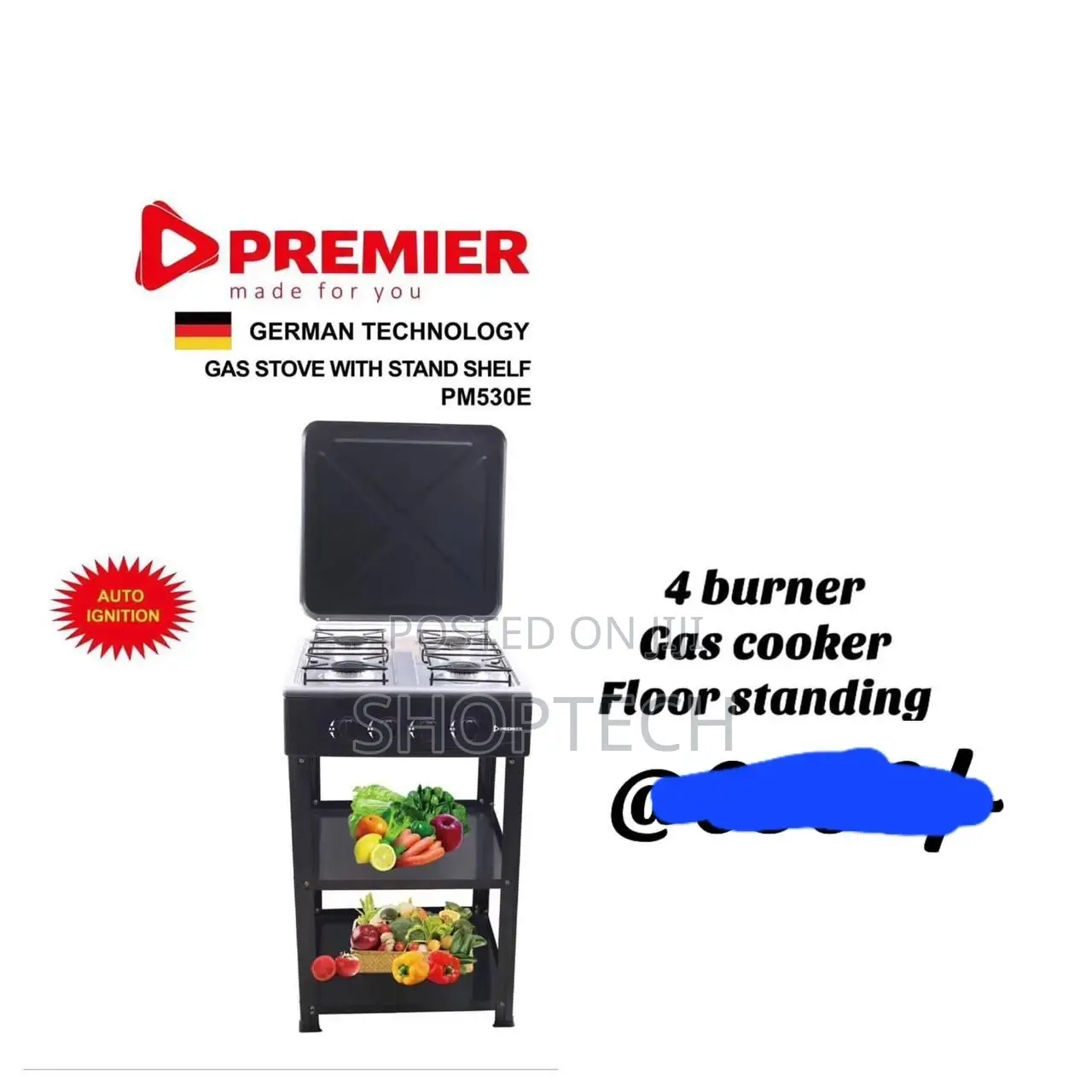 Premier 4burner Standing Cooker