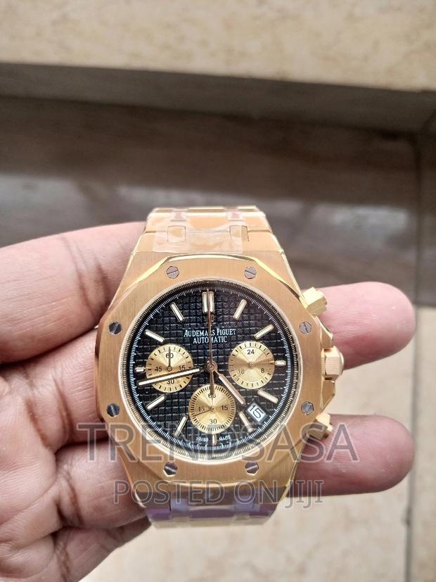 Audemars Piguet Royal Oak Chronograph Watch Black Dial Gold