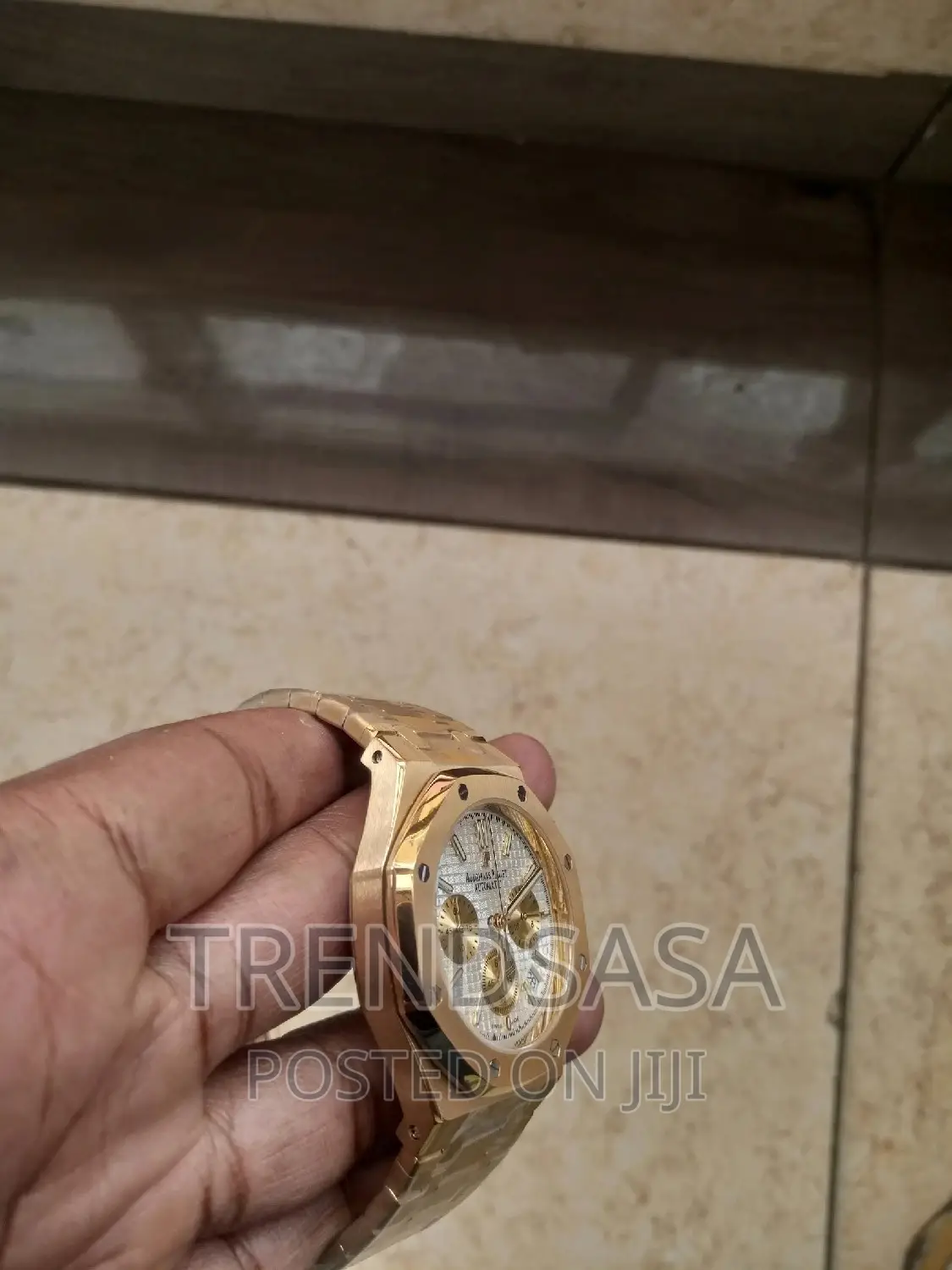Audemars Piguet Chronograph Watch White Dial Yellow Gold