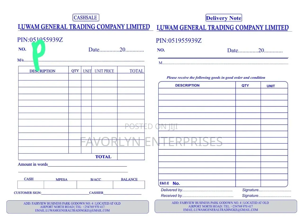 Receipt Books Editing