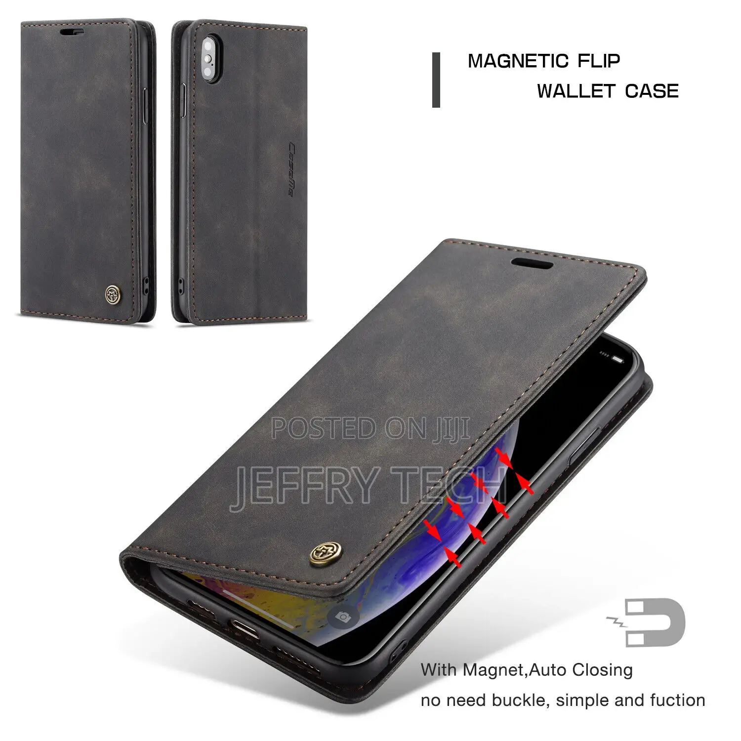 Caseme Magnetic Leather Wallet Case iPhone 14