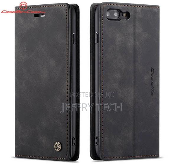 Caseme iPhone 7 Plus Wallet Kickstand Magnetic Flip Case Bla