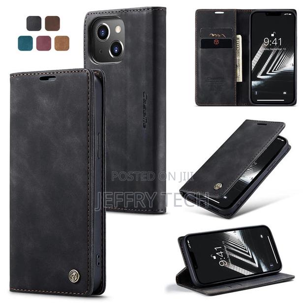 Caseme iPhone 14 Wallet Kickstand Magnetic Case Black - main view