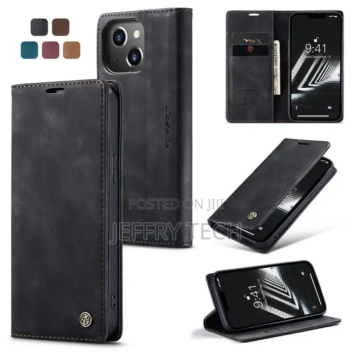 Caseme iPhone 14 Wallet Kickstand Magnetic Case Black
