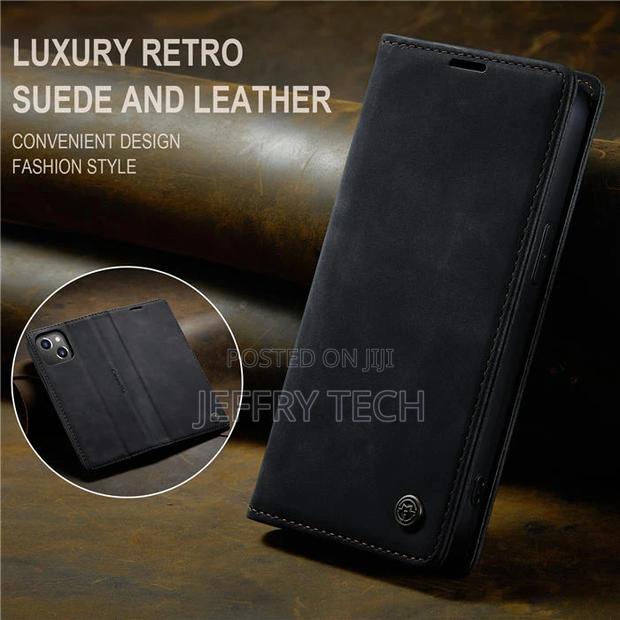 Caseme iPhone 14 Wallet Kickstand Magnetic Case Black - thumbnail 3