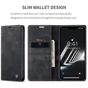 Caseme iPhone 14 Wallet Kickstand Magnetic Case Black