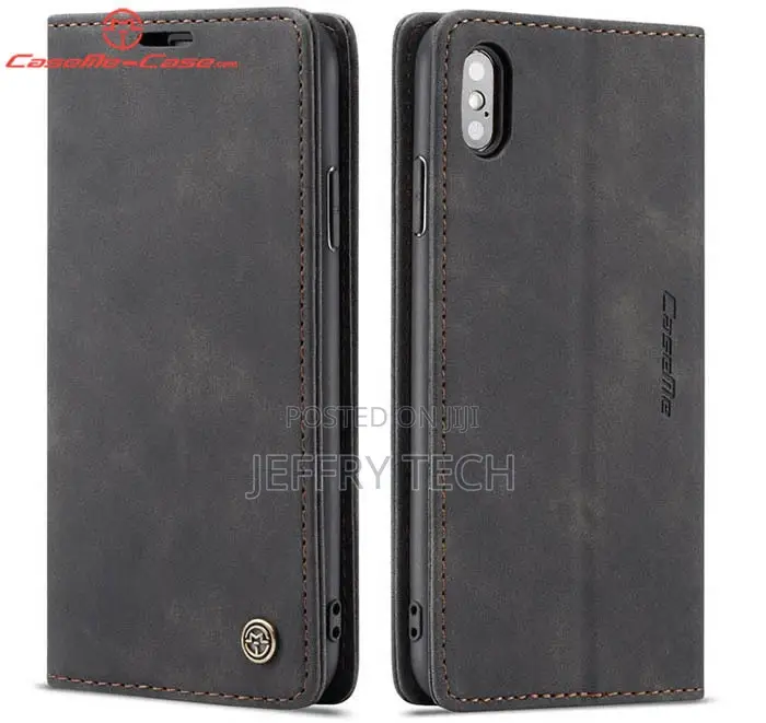 Caseme iPhone XS Retro Wallet Stand Magnetic Flip Case Black