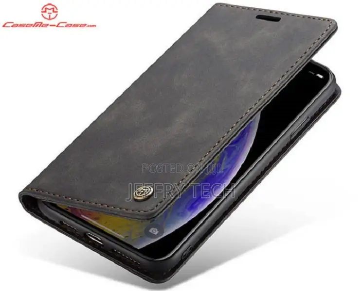 Caseme iPhone XS Retro Wallet Stand Magnetic Flip Case Black