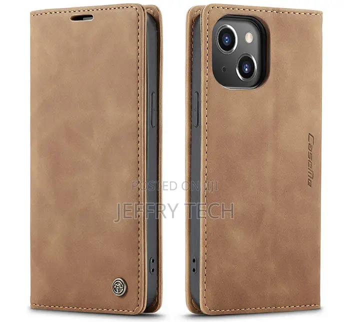 Caseme iPhone 13 Wallet Kickstand Magnetic Flip Case Brown