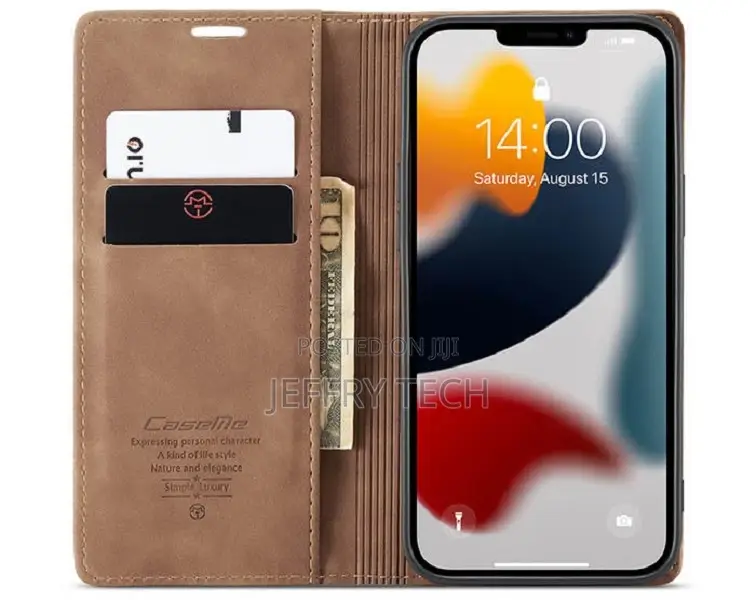 Caseme iPhone 13 Wallet Kickstand Magnetic Flip Case Brown