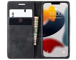 Caseme iPhone 13 Mini Wallet Kickstand Magnetic Flip Case Bl
