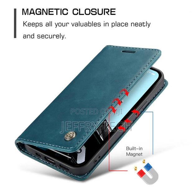 Caseme iPhone 14 Pro Max Wallet Kickstand Magnetic Case Blue - thumbnail 3