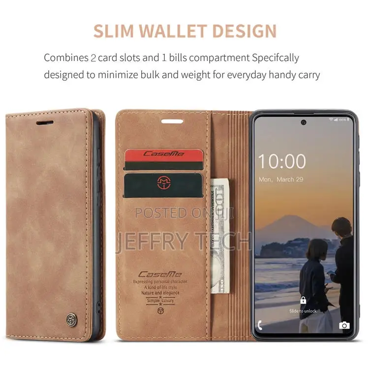 Caseme Samsung Galaxy A33 5G Wallet Magnetic Case Brown