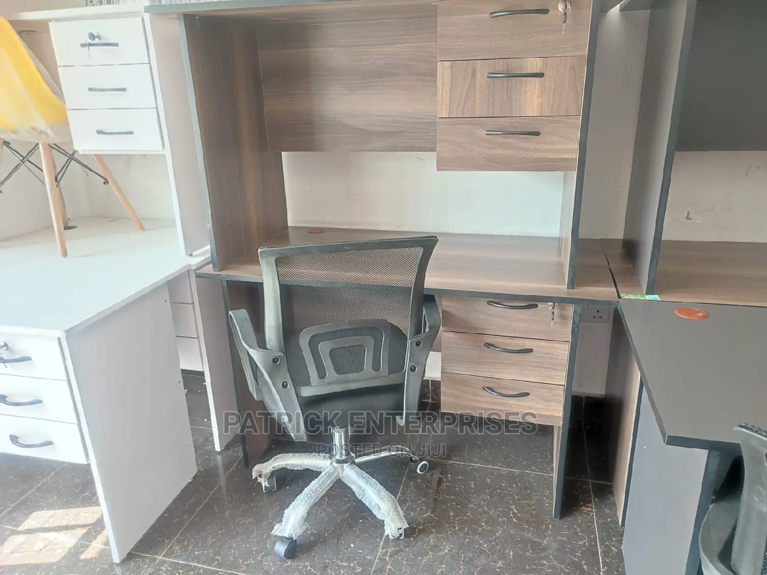 1.2 Mtrs Office Desk Plus Low Back Recliner Fabric Chair