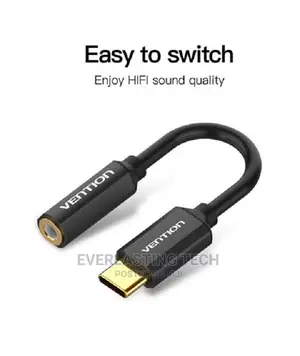 Vention Type-C to 3.5mm Audio Cable 0.1M Black Metal Type