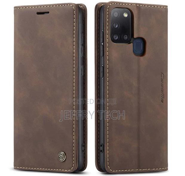 Caseme Samsung Galaxy A21S Wallet Magnetic Flip Case Coffee