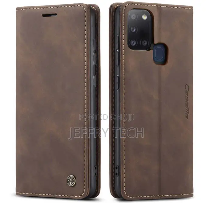 Caseme Samsung Galaxy A21S Wallet Magnetic Flip Case Coffee