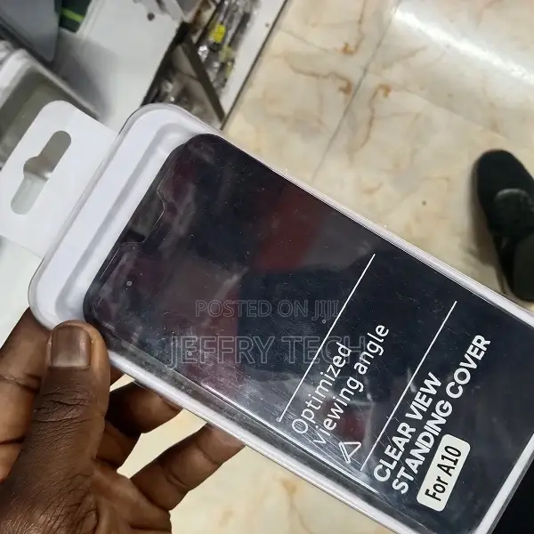 Flip Cover for Samsung A10 Clear View Electroplate Mirror Pr