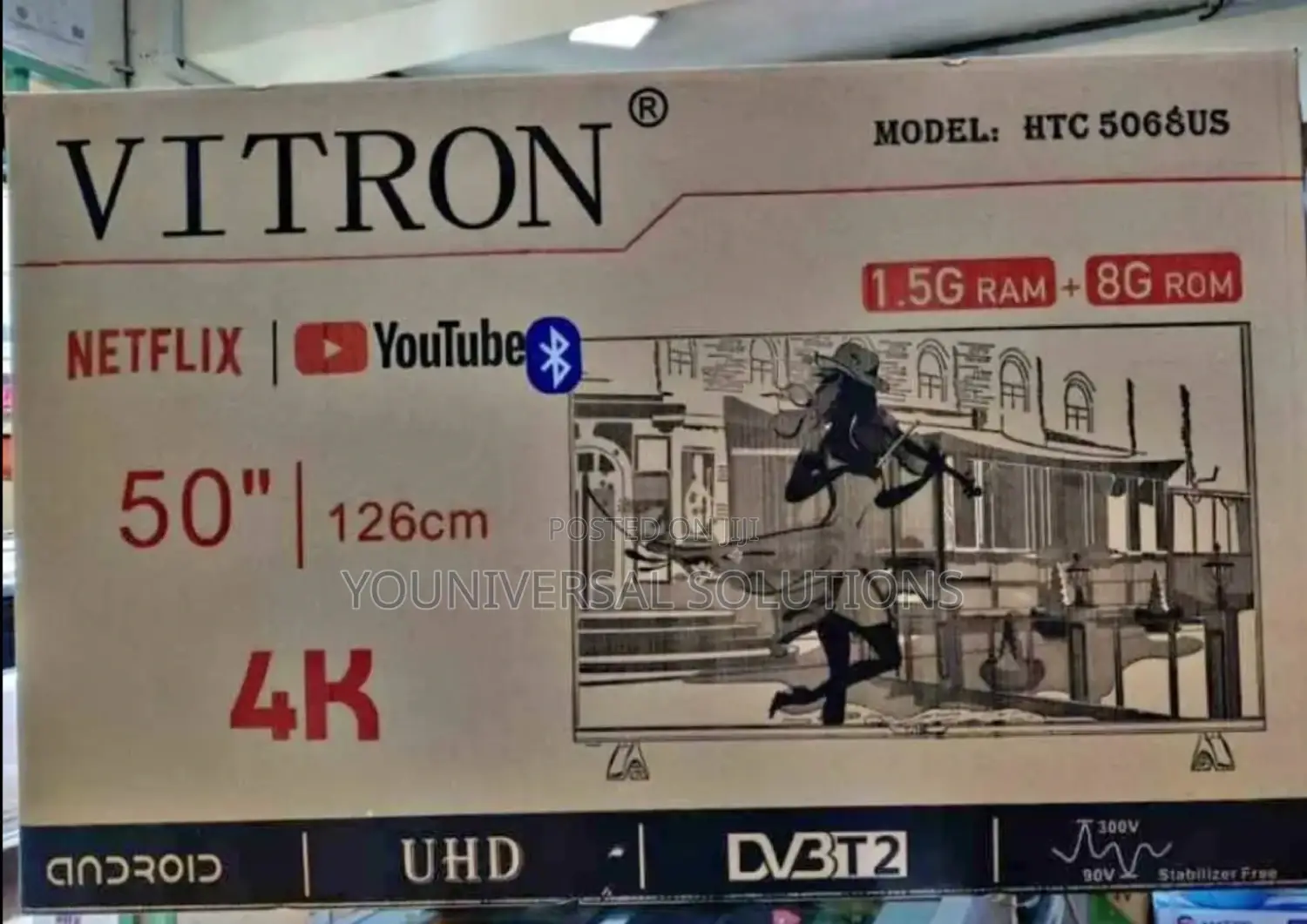 50 Inchez Vitron Smart Android Bluetooth Enabled Tv.