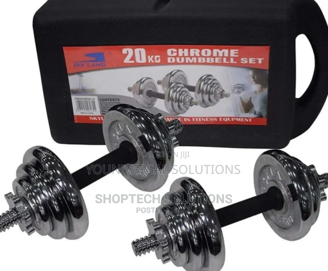 Silver 20kgs Chrome Dumbells.