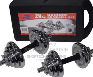 Silver 20kgs Chrome Dumbells. - thumbnail 2
