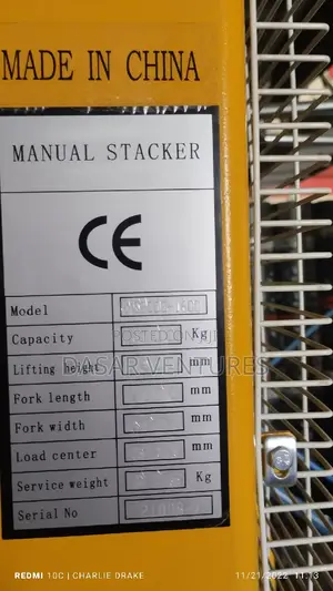Manual Stacker (Fork Lift) 2 Ton