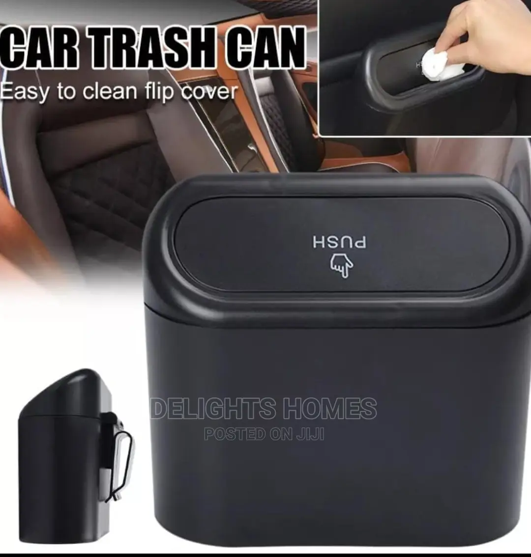 Car Trash Can With Auto Rebound Push Lid