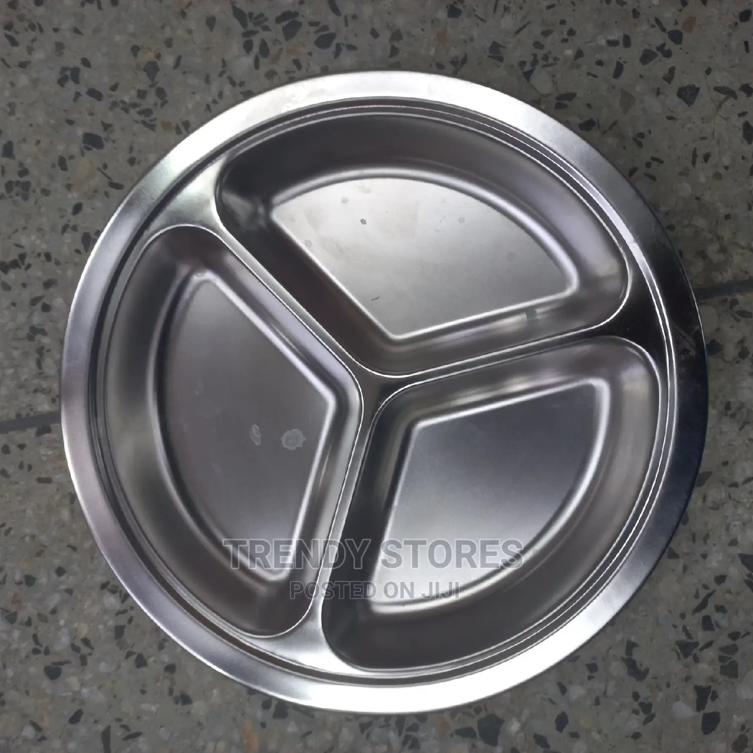 24cms Round Stainless Steel Partioned Plate