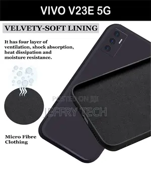 Camera Protection Soft Back Cover Case for Vivo V23e 5G - Bl