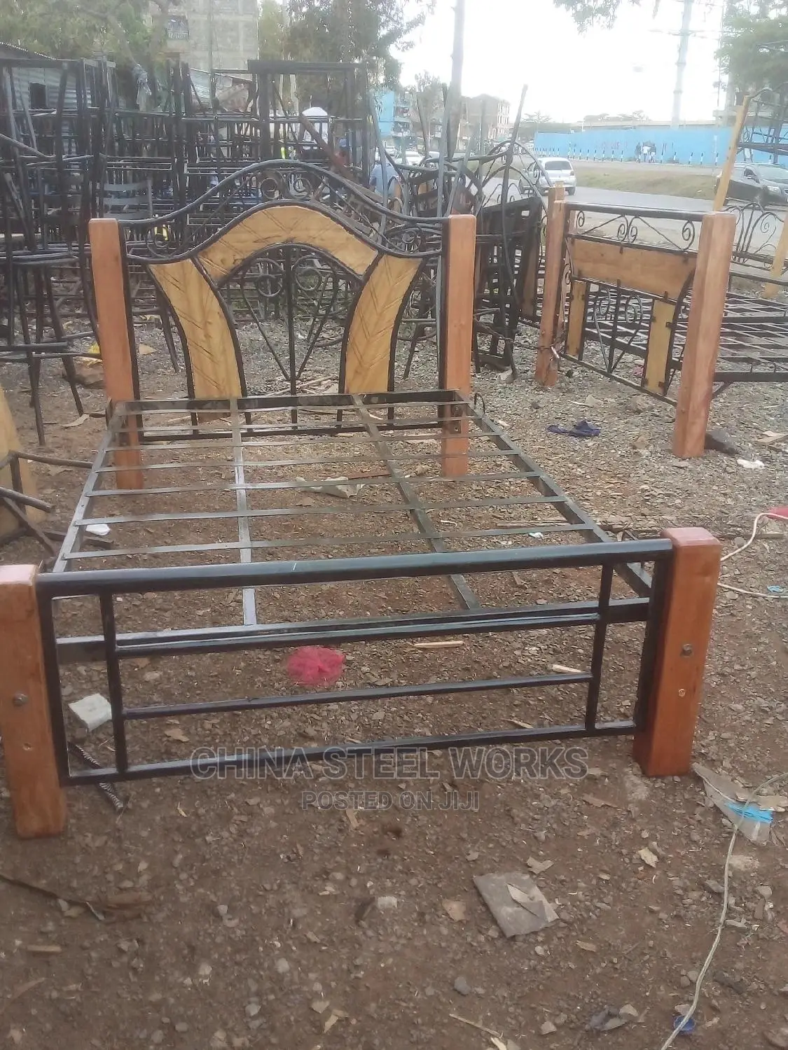 4 by 6 Metalic Frame Hardwood Stands