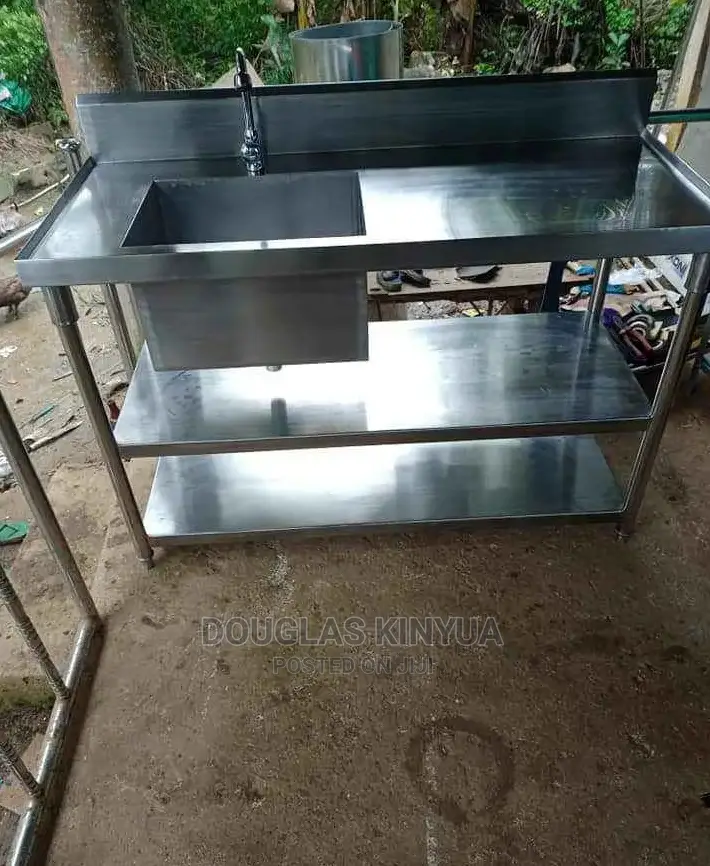 Stainless Steel Kitchen Sink With Shelve.