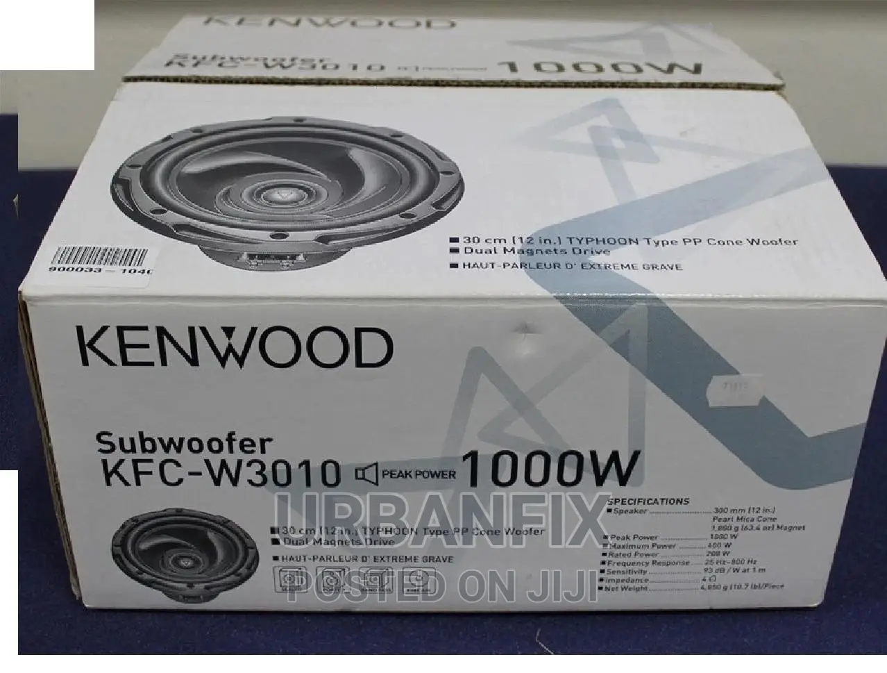 Kenwood 1000 Watts KFC-W3010 Double Magnet Bass