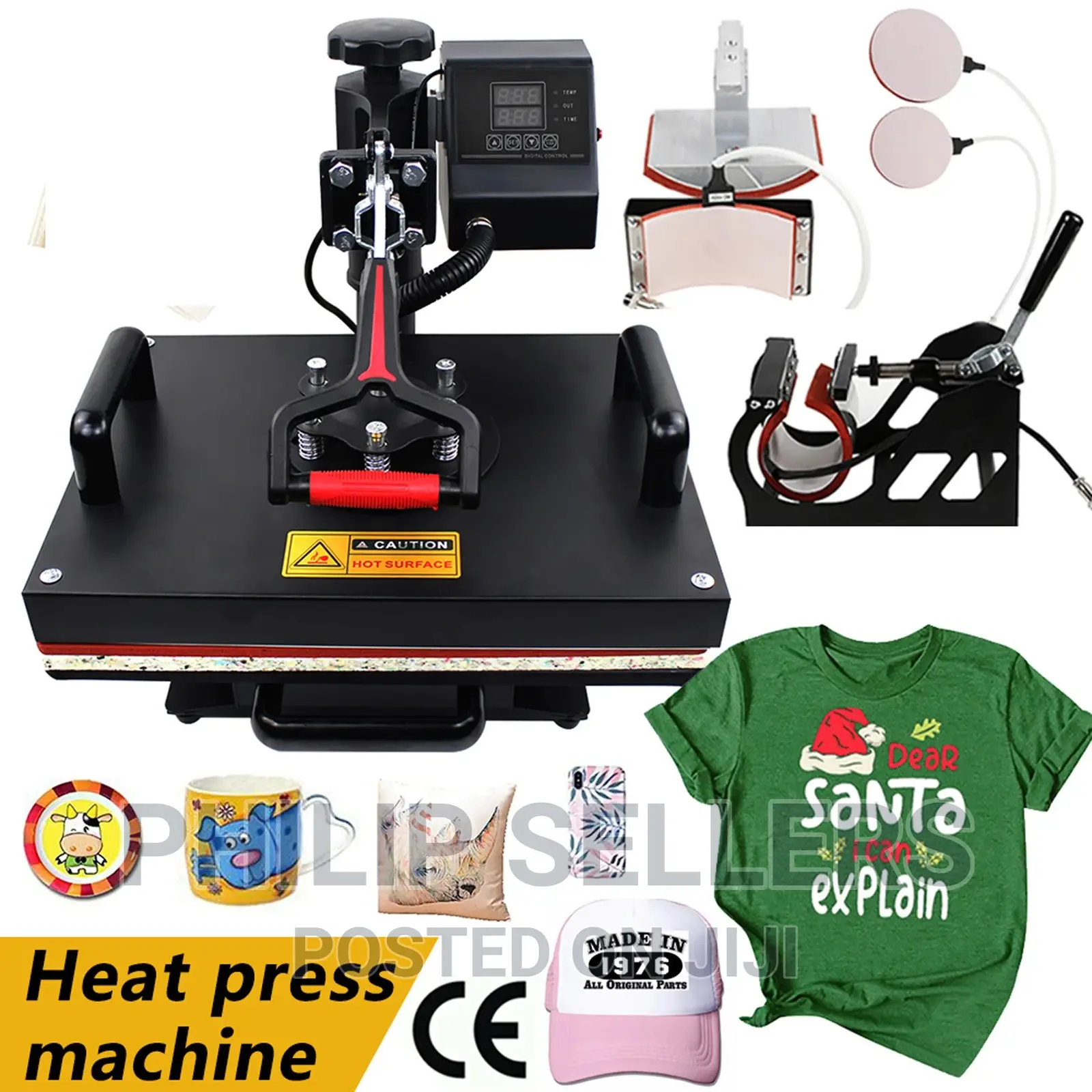 Heat Press 15x15 Inch 8 in 1 Heat Press Machine, Swing Away